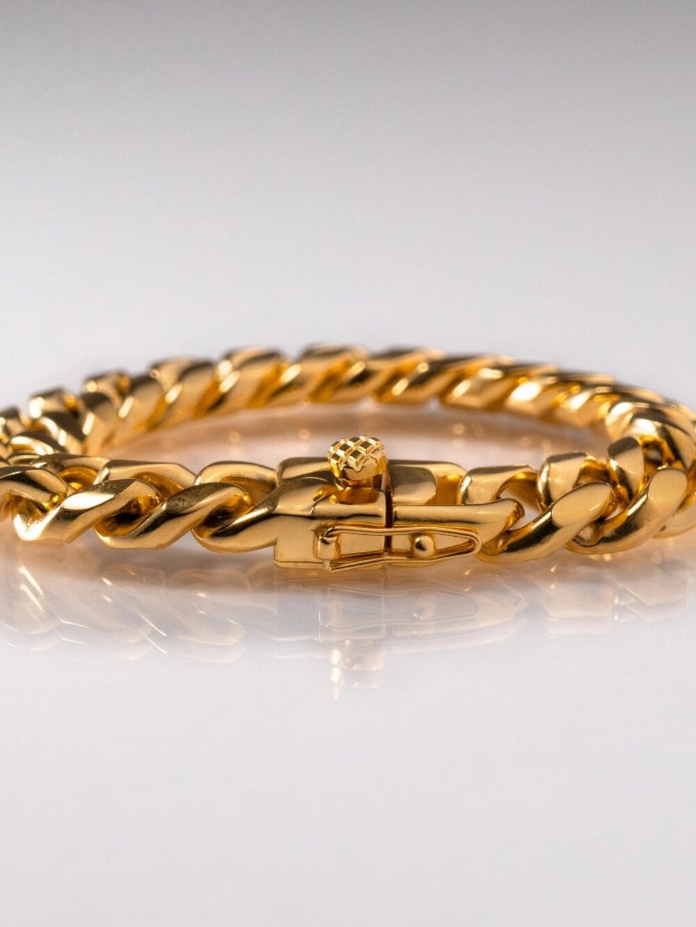 18K Gold Plated Cuban Link Bracelet – Stainless Steel 8mm Gold Star